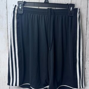 Adidas Youth Black Shorts with White Stripes size Youth Large